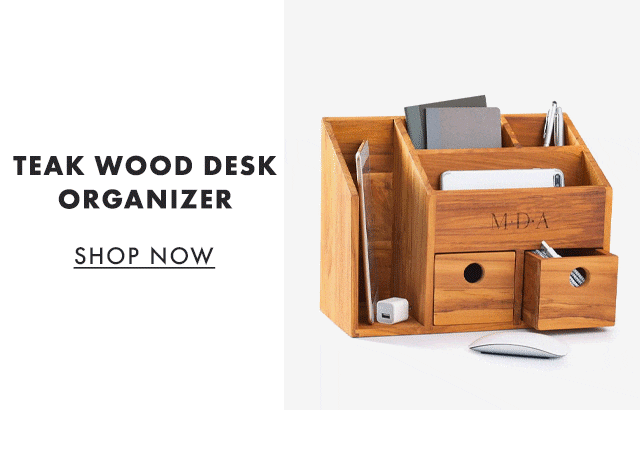 TEAK WOOD DESK ORGANIZER - SHOP NOW