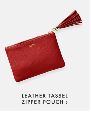 LEATHER TASSEL ZIPPER POUCH ›