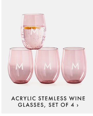 ACRYLIC STEMLESS WINE GLASSES, SET OF 4 ›