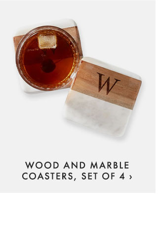 WOOD AND MARBLE COASTERS, SET OF 4 ›