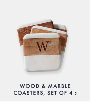 WOOD & MARBLE COASTERS, SET OF 4 ›