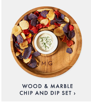 WOOD & MARBLE CHIP AND DIP SET ›
