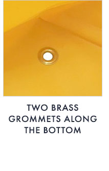 TWO BRASS GROMMETS ALONG THE BOTTOM