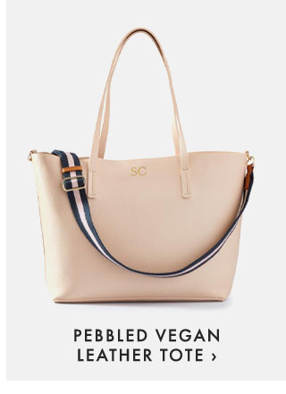 PEBBLED VEGAN LEATHER TOTE ›