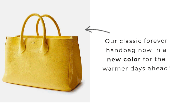 Our classic forever handbag now in a new color for the warmer days ahead!
