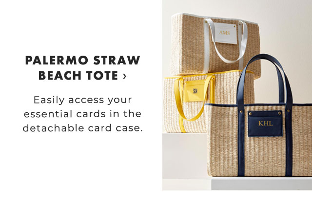 PALERMO STRAW BEACH TOTE › Easily access your essential cards in the detachable card case.