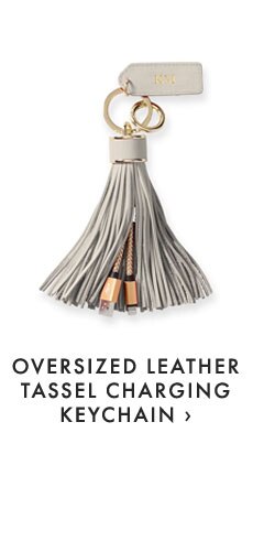 OVERSIZED LEATHER TASSEL CHARGING KEYCHAIN ›