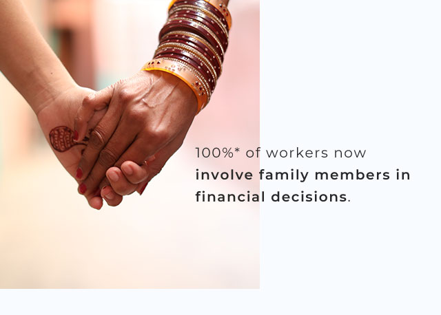 100%* of workers now involve family members in financial decisions.