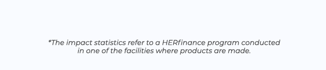 *The impact statistics refer to a HERfinance program conducted in one of the facilities where products are made.