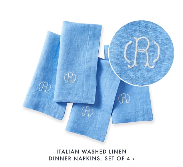 ITALIAN WASHED LINEN DINNER NAPKINS, SET OF 4 ›