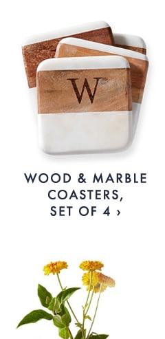 WOOD & MARBLE COASTERS, SET OF 4 ›