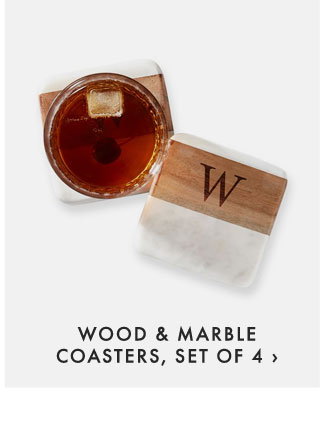 WOOD & MARBLE COASTERS, SET OF 4 ›