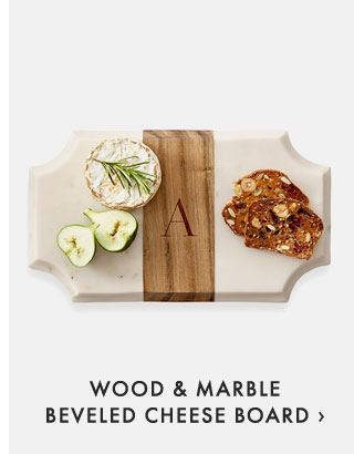 WOOD & MARBLE BEVELED CHEESE BOARD ›