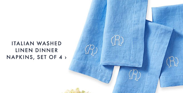 ITALIAN WASHED LINEN DINNER NAPKINS, SET OF 4 ›