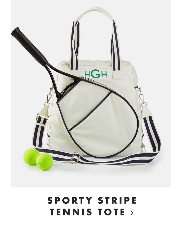 SPORTY STRIPE TENNIS TOTE ›