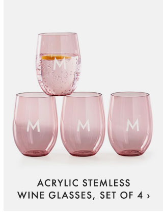ACRYLIC STEMLESS WINE GLASSES, SET OF 4 ›