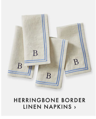 HERRINGBONE BORDER LINEN NAPKINS ›