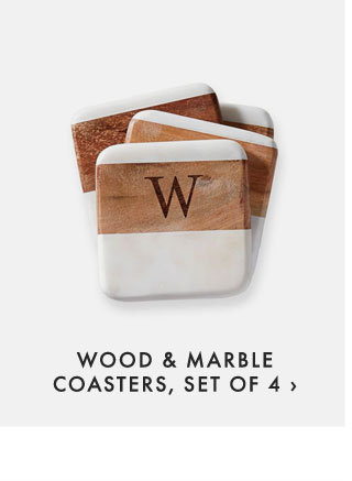 WOOD & MARBLE COASTERS, SET OF 4 ›