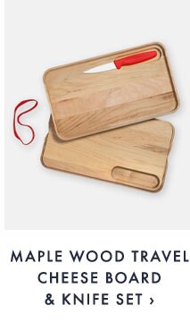 MAPLE WOOD TRAVEL CHEESE BOARD & KNIFE SET ›