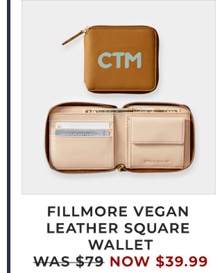 FILLMORE VEGAN LEATHER SQUARE WALLET - WAS $79 - NOW $39.99
