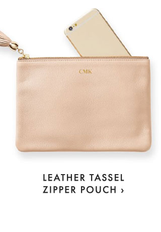 LEATHER TASSEL ZIPPER POUCH ›