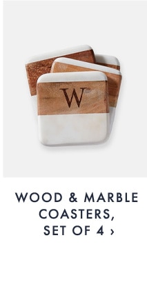 WOOD & MARBLE COASTERS, SET OF 4 ›