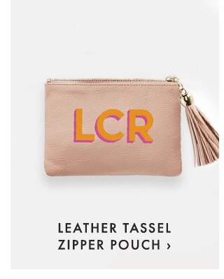 LEATHER TASSEL ZIPPER POUCH ›