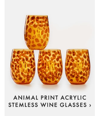 ANIMAL PRINT ACRYLIC STEMLESS WINE GLASSES ›