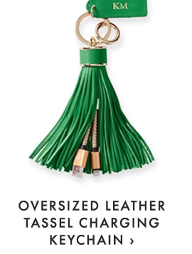 OVERSIZED LEATHER TASSEL CHARGING KEYCHAIN ›