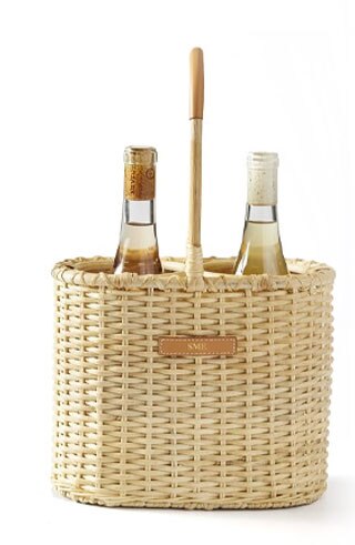WICKER DOUBLE WINE TOTE ›