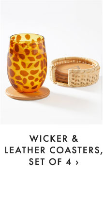 WICKER & LEATHER COASTERS, SET OF 4 ›