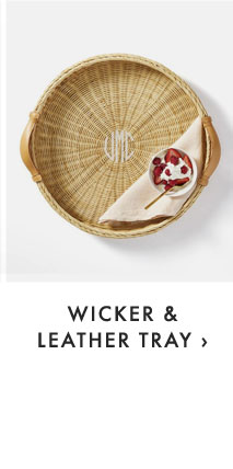 WICKER & LEATHER TRAY ›