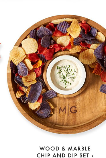 WOOD & MARBLE CHIP AND DIP SET ›