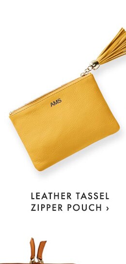 LEATHER TASSEL ZIPPER POUCH ›