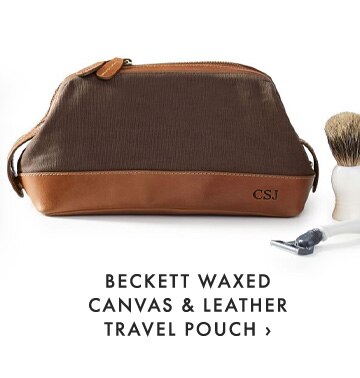 BECKETT WAXED CANVAS & LEATHER TRAVEL POUCH ›