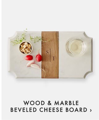 WOOD & MARBLE BEVELED CHEESE BOARD ›