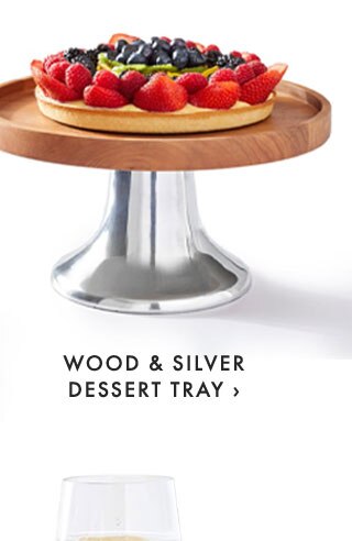 WOOD & SILVER DESSERT TRAY ›