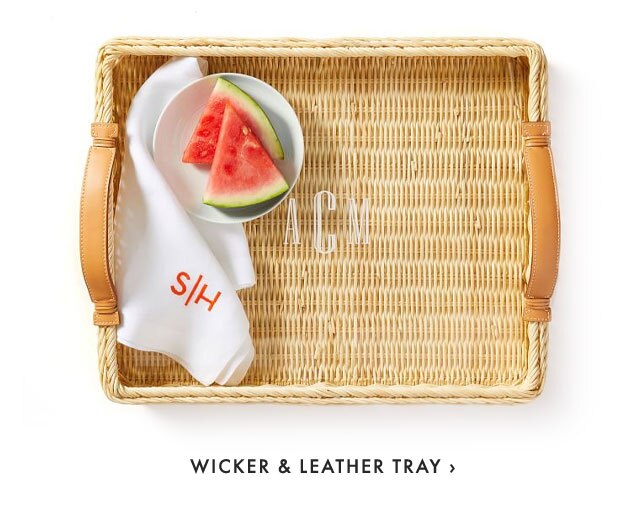 WICKER & LEATHER TRAY ›
