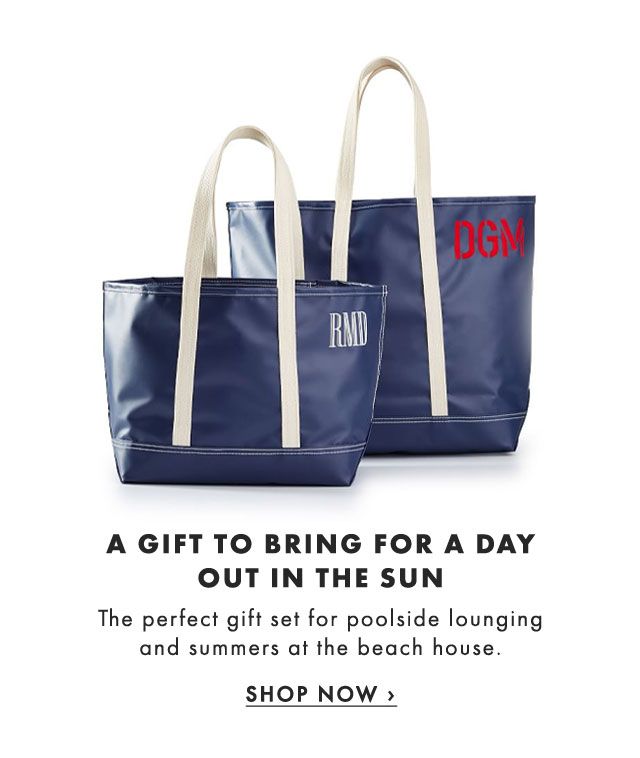 A GIFT TO BRING FOR A DAY OUT IN THE SUN - The perfect gift set for poolside lounging and summers at the beach house. - SHOP NOW ›