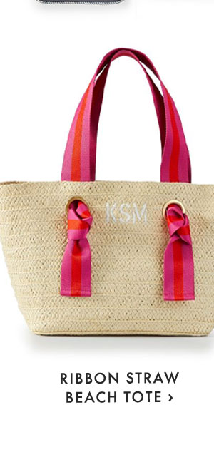 RIBBON STRAW BEACH TOTE ›