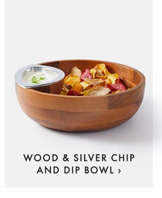WOOD & SILVER CHIP AND DIP BOWL ›