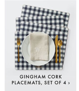 GINGHAM CORK PLACEMATS, SET OF 4 ›