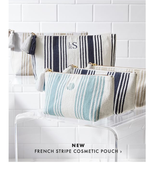 NEW - FRENCH STRIPE COSMETIC POUCH ›