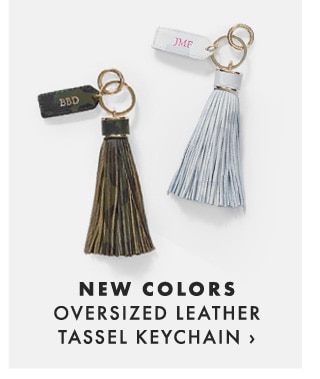 NEW COLORS - OVERSIZED LEATHER TASSEL KEYCHAIN ›