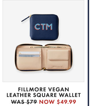 FILLMORE VEGAN LEATHER SQUARE WALLET - WAS $79 NOW $49.99