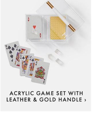 ACRYLIC GAME SET WITH LEATHER & GOLD HANDLE ›