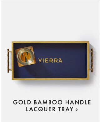 GOLD BAMBOO HANDLE LACQUER TRAY ›