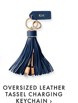 OVERSIZED LEATHER TASSEL CHARGING KEYCHAIN ›