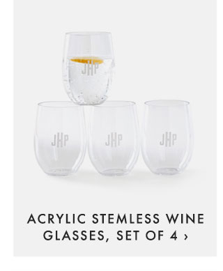 ACRYLIC STEMLESS WINE GLASSES, SET OF 4 ›