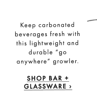 Keep carbonated beverages fresh with this lightweight and durable “go anywhere” growler. - SHOP BAR + GLASSWARE ›